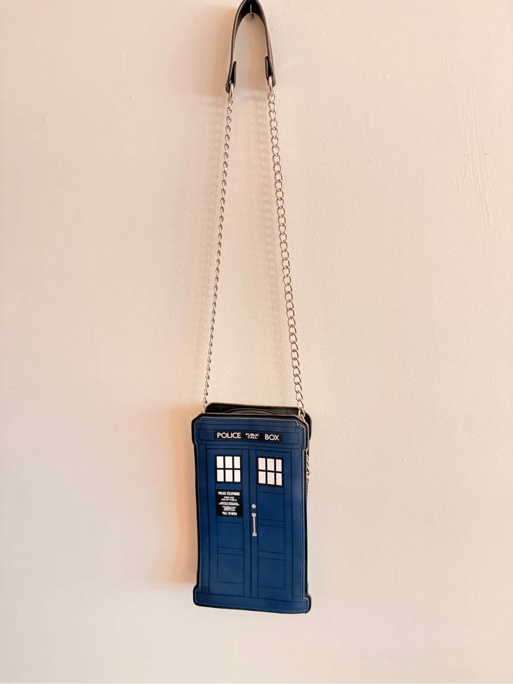 Blue TARDIS Police Box Crossbody Bag